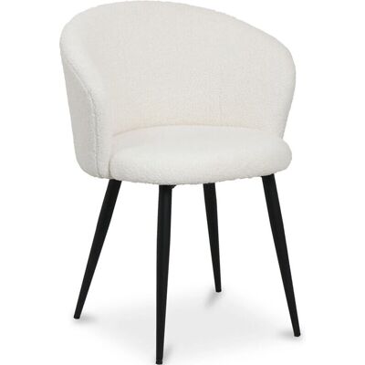 Privatefloor - Detra - Bouclé - Blanco - Metal - Chair Privatefloor - Detra - Bouclé - Blanco - Metal - Chair