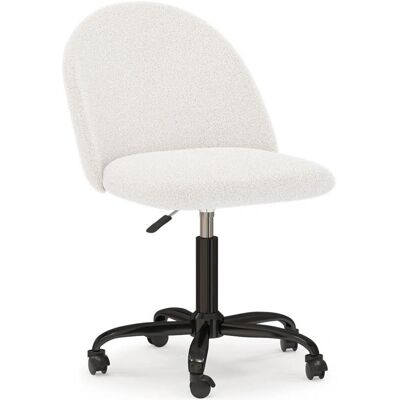 PRIVATEFLOOR Evelyne White Office Chair - Bouclé, Metal, pp - Office Chair PRIVATEFLOOR Evelyne White Office Chair - Bouclé, Metal, pp - Office Chair