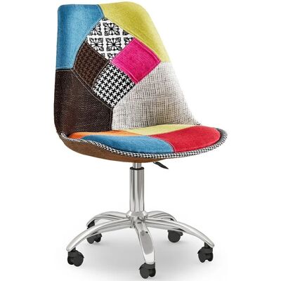 Silla de Oficina PRIVATEFLOOR - Patchwork Multicolores Giratoria Ajustable - Muebles de Oficina Silla de Oficina PRIVATEFLOOR - Patchwork Multicolores Giratoria Ajustable - Muebles de Oficina