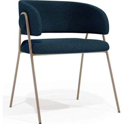 PRIVATEFLOOR Roaw Blu dark Upholstered Fabric Dining Chair PRIVATEFLOOR Roaw Blu dark Upholstered Fabric Dining Chair