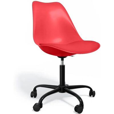 Silla de Oficina PRIVATEFLOOR - Cuero Vegano Giratoria, Metal, 53x47cm Silla de Oficina PRIVATEFLOOR - Cuero Vegano Giratoria, Metal, 53x47cm