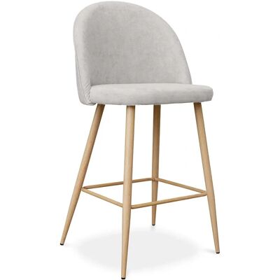 PRIVATEFLOOR Evelyne Crema - Taburete escandinavo tapizado - 63/66cm - Diseño moderno PRIVATEFLOOR Evelyne Crema - Taburete escandinavo tapizado - 63/66cm - Diseño moderno