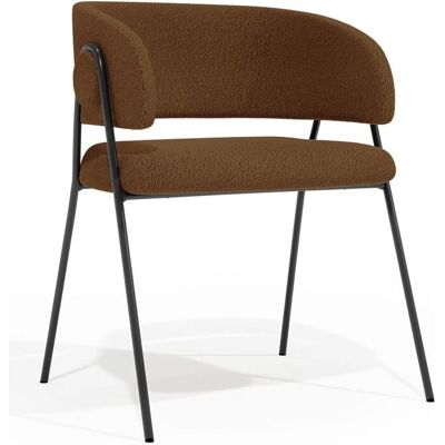 Silla de comedor PRIVATEFLOOR - Bouclé de chocolate - Metal, Bouclé - Estilo moderno Silla de comedor PRIVATEFLOOR - Bouclé de chocolate - Metal, Bouclé - Estilo moderno