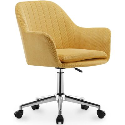 Chaise de Bureau Lumby Jaune - Réglable, Pivotante, Velours - Mobilier de bureau - Publicité Chaise de Bureau Lumby Jaune - Réglable, Pivotante, Velours - Mobilier de bureau - Publicité