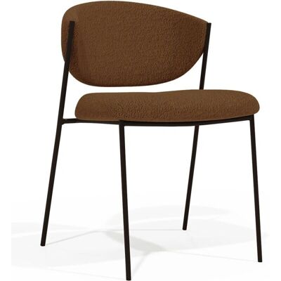 Silla de comedor de metal y bouclé negro ICONIK INTERIOR - 60x79 cm Silla de comedor de metal y bouclé negro ICONIK INTERIOR - 60x79 cm
