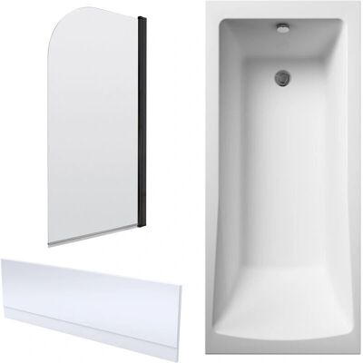 Balterley - 1700mm Square Bathtub - Black Profile - Front Panel - bathtub Balterley - 1700mm Square Bathtub - Black Profile - Front Panel - bathtub