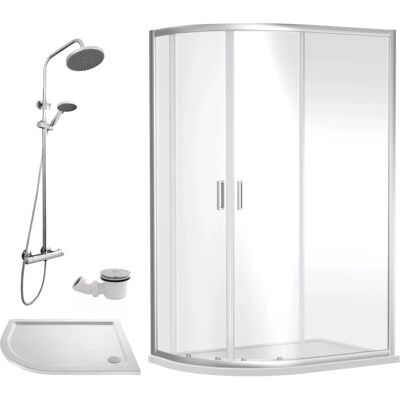 Balterley - Ruwa Shower Enclosure - Offset Left Quadrant - Tray - Shower Enclosure Bundle Balterley - Ruwa Shower Enclosure - Offset Left Quadrant - Tray - Shower Enclosure Bundle