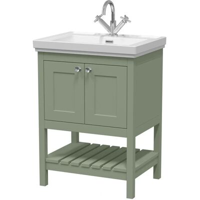 Park Lane Dover Fern Green Vanity Unit & Basin - 600mm Park Lane Dover Fern Green Vanity Unit & Basin - 600mm