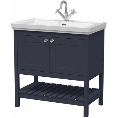 Park Lane Dover Indigo Blue Traditional Vanity Unit & Basin - 800mm Park Lane Dover Indigo Blue Traditional Vanity Unit & Basin - 800mm