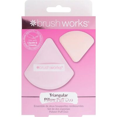 Brushworks Duo de Burete de Pudră Triunghiular - Applicator Machiaj cu Spon Brushworks Duo de Burete de Pudră Triunghiular - Applicator Machiaj cu Spon