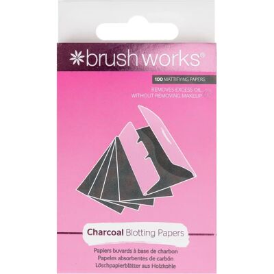 Brushworks Aktivkull Papir - 100 Ark - Ansiktsoljeabsorpsjon Brushworks Aktivkull Papir - 100 Ark - Ansiktsoljeabsorpsjon