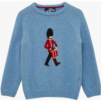 Trotters Kids' Wool Blend Guardsman Jumper - Blue Marl Trotters Kids' Wool Blend Guardsman Jumper - Blue Marl