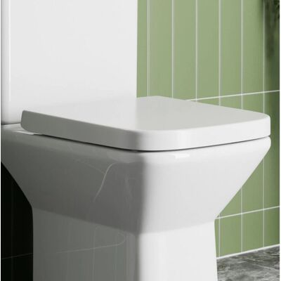 Affine - Brittany Soft Close Square - White - Top Fix - Toilet Seat Affine - Brittany Soft Close Square - White - Top Fix - Toilet Seat