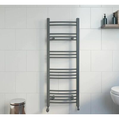 DuraTherm - Curved 1200x450 - Anthracite - Ladder - Heated Towel Radiator DuraTherm - Curved 1200x450 - Anthracite - Ladder - Heated Towel Radiator