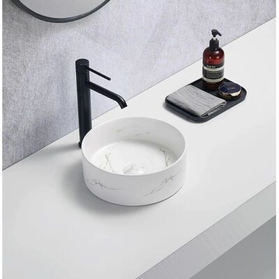 Affine - Round 301x301 - Marble White - Countertop Basin Affine - Round 301x301 - Marble White - Countertop Basin