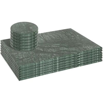 Argon Tableware - 12pc Rectangle Marble Placemats & Round Coasters Set Argon Tableware - 12pc Rectangle Marble Placemats & Round Coasters Set