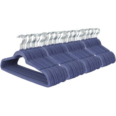 Harbour Housewares - Velvet Hanger - Blue - 45cm - clothes hanger Harbour Housewares - Velvet Hanger - Blue - 45cm - clothes hanger