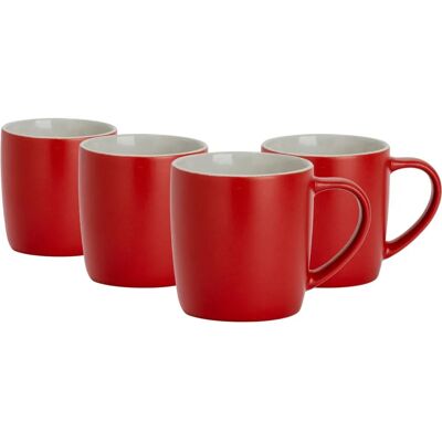 Argon - Tableware 4x350ml - Red - Ceramic - Mugs & Cups Argon - Tableware 4x350ml - Red - Ceramic - Mugs & Cups