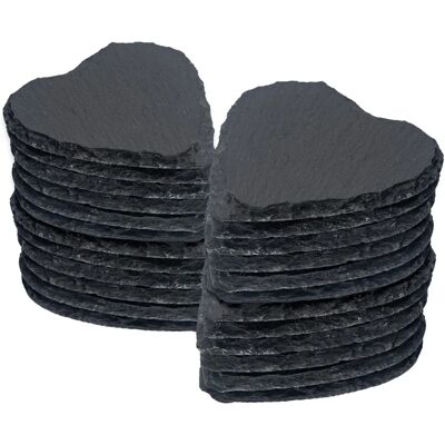 Argon - 24x Heart Coasters Slate - Tableware Argon - 24x Heart Coasters Slate - Tableware