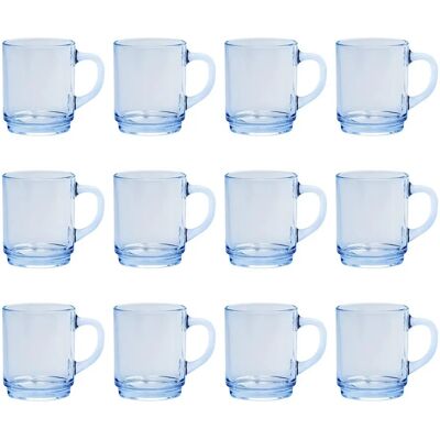 Ensemble de 12 tasses à café en verre Versailles Marine Duralex - Publicité Ensemble de 12 tasses à café en verre Versailles Marine Duralex - Publicité