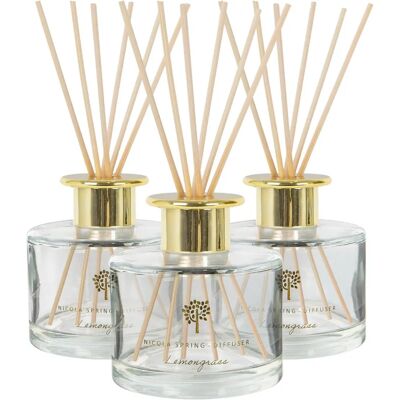 Nicola Spring Lemongrass 200ml Glass Reed Diffuser Nicola Spring Lemongrass 200ml Glass Reed Diffuser