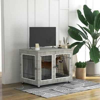 PawHut - Dog Crate Furniture - End Table - Double Door PawHut - Dog Crate Furniture - End Table - Double Door