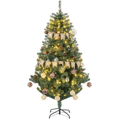 HOMCOM 6ft Artificial Christmas Tree with LED Lights - Christmas Tree HOMCOM 6ft Artificial Christmas Tree with LED Lights - Christmas Tree