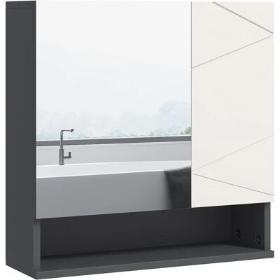 Kleankin Bathroom Mirror Cabinet - Wall Mounted Storage with Adjustable Shelves Kleankin Bathroom Mirror Cabinet - Wall Mounted Storage with Adjustable Shelves