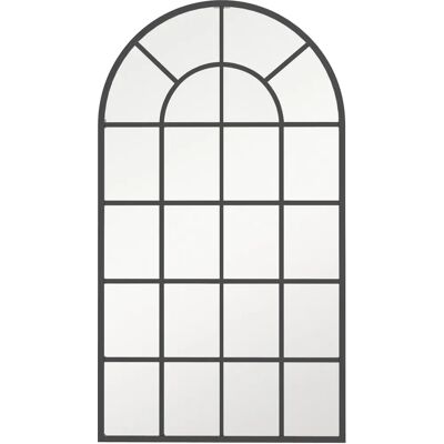 HOMCOM Black Arched Wall Mirror - 110x62cm - Modern Decor HOMCOM Black Arched Wall Mirror - 110x62cm - Modern Decor