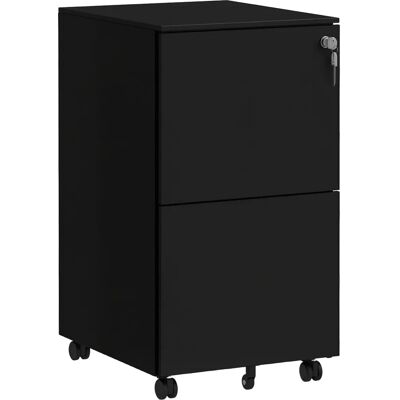 Vinsetto 2-Drawer Vertical Filing Cabinet - Black - Office Storage Vinsetto 2-Drawer Vertical Filing Cabinet - Black - Office Storage