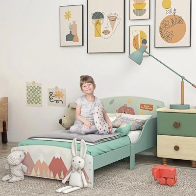 ZONEKIZ Toddler Bed Green - Kids Bedroom Furniture for Ages 3-6 Years ZONEKIZ Toddler Bed Green - Kids Bedroom Furniture for Ages 3-6 Years