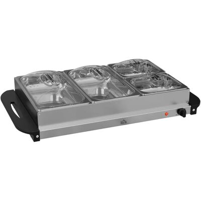 HOMCOM - 4 Tray Electric Food Warmer - Plate Warmer - Adjustable Temp - Buffet Server HOMCOM - 4 Tray Electric Food Warmer - Plate Warmer - Adjustable Temp - Buffet Server
