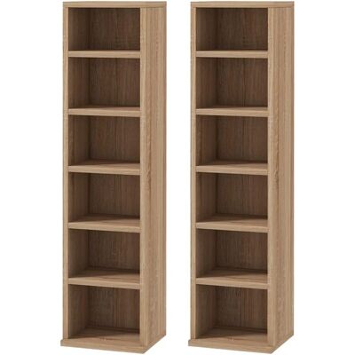HOMCOM Set of 2 CD Storage Units with Adjustable Shelves - Storage Units HOMCOM Set of 2 CD Storage Units with Adjustable Shelves - Storage Units