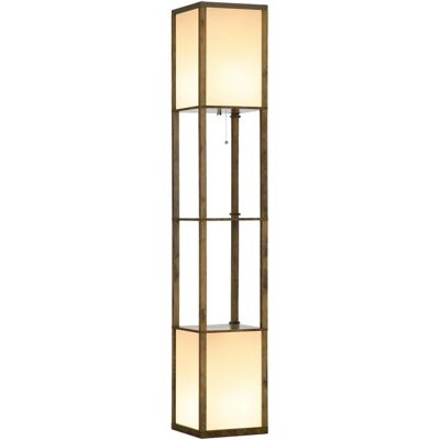 HOMCOM Brown Dual Light Floor Lamp - Floor Lamp HOMCOM Brown Dual Light Floor Lamp - Floor Lamp