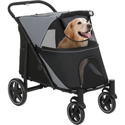 PawHut Dog Carriage - Black - Universal Wheels - Dog Carriage PawHut Dog Carriage - Black - Universal Wheels - Dog Carriage