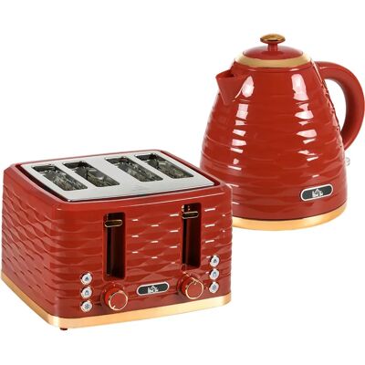 HOMCOM Kettle and Toaster Set - Red - Kettle and Toaster Set HOMCOM Kettle and Toaster Set - Red - Kettle and Toaster Set