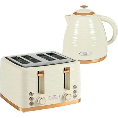 HOMCOM Kettle and Toaster Set - 1.7L Rapid Boil - Beige HOMCOM Kettle and Toaster Set - 1.7L Rapid Boil - Beige