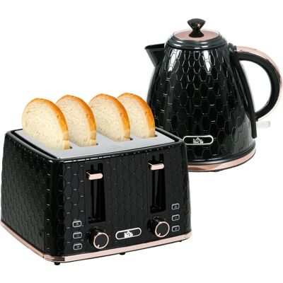 Homcom - Kettle and Toaster Set - 1.7L - 4-Slice - Kitchen Appliance Set Homcom - Kettle and Toaster Set - 1.7L - 4-Slice - Kitchen Appliance Set