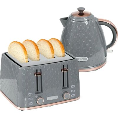 HOMCOM 1.7L Kettle and Toaster Set - Grey HOMCOM 1.7L Kettle and Toaster Set - Grey