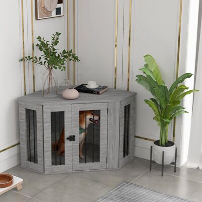 PawHut Dog Crate Furniture - Grey - Medium - Large door - Dog Crate PawHut Dog Crate Furniture - Grey - Medium - Large door - Dog Crate
