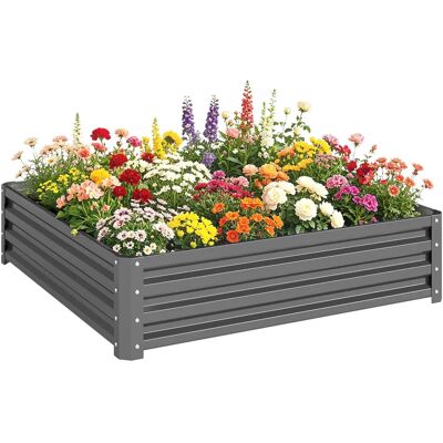 Outsunny Garden Bed - Raised Metal Planter for Flowers and Vegetables Outsunny Garden Bed - Raised Metal Planter for Flowers and Vegetables