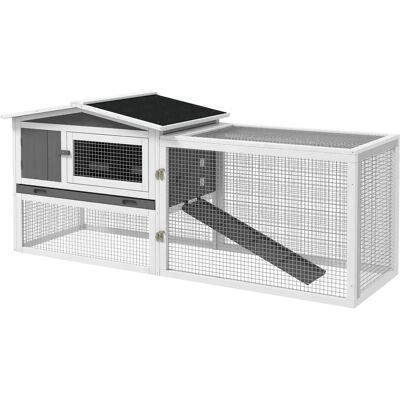 PawHut Rabbit Hutch Model:156x58x68cm - Outdoor Animal Cage PawHut Rabbit Hutch Model:156x58x68cm - Outdoor Animal Cage