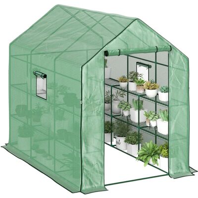 Outsunny Walk-in Outdoor Greenhouse - Green Outsunny Walk-in Outdoor Greenhouse - Green