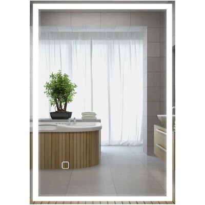 HOMCOM Bathroom Mirror with LED Lights - 3 Colours - Defogging Film HOMCOM Bathroom Mirror with LED Lights - 3 Colours - Defogging Film