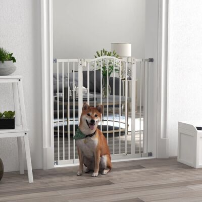 PawHut - 74-100cm Adjustable Metal Pet Gate - Auto-Close Door PawHut - 74-100cm Adjustable Metal Pet Gate - Auto-Close Door