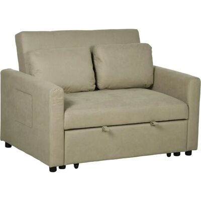 HOMCOM 2 Seater Sofa Bed Convertible Bed Settee with Cushions - Sofa Bed HOMCOM 2 Seater Sofa Bed Convertible Bed Settee with Cushions - Sofa Bed