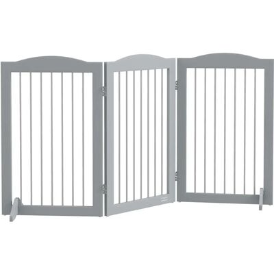 PawHut - Foldable Dog Gate - Grey - Pet Gate PawHut - Foldable Dog Gate - Grey - Pet Gate