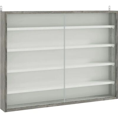 HOMCOM 5-Tier Wall Display Shelf Unit Cabinet - Wall Shelf with Glass Doors HOMCOM 5-Tier Wall Display Shelf Unit Cabinet - Wall Shelf with Glass Doors