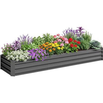 Outsunny Galvanised Raised Bed - Garden, Outdoor Elevated Planter Box Outsunny Galvanised Raised Bed - Garden, Outdoor Elevated Planter Box
