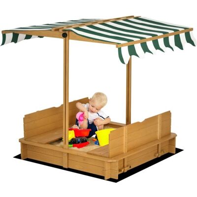 Outsunny - Kids Square Wooden Sandpit - Outdoor Playset Outsunny - Kids Square Wooden Sandpit - Outdoor Playset